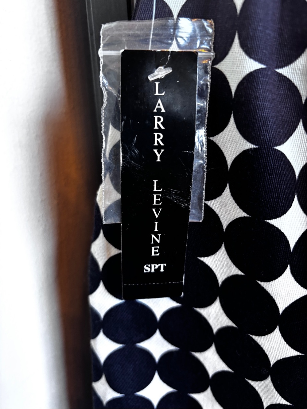 Navy and White Polka Dot A-Line Skirt - Picture 3 of 9